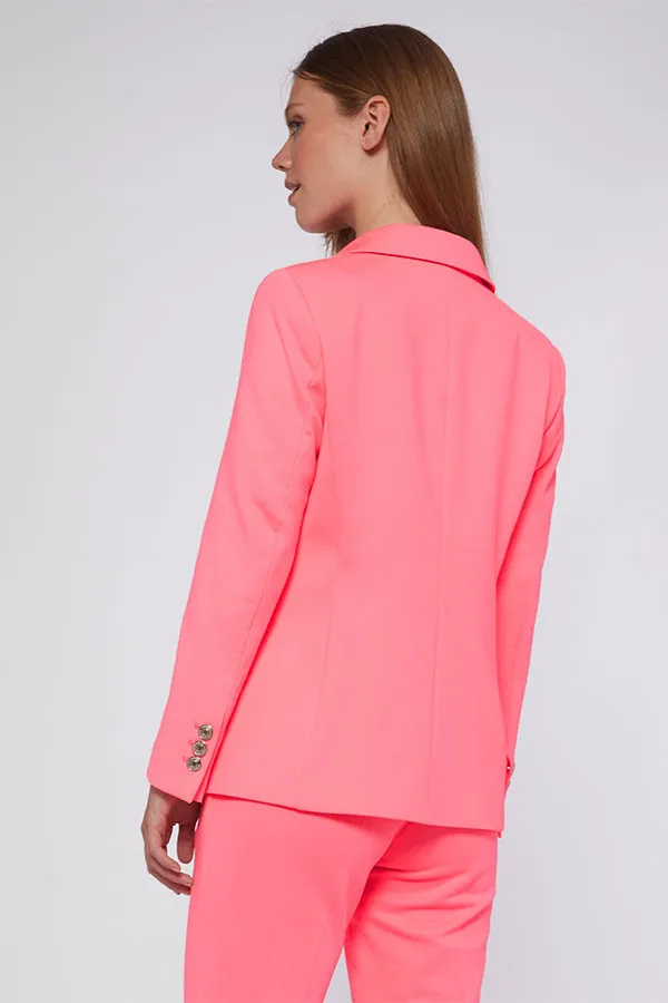 Vilagallo HARLOW FLUOR PINK KNIT JACKET