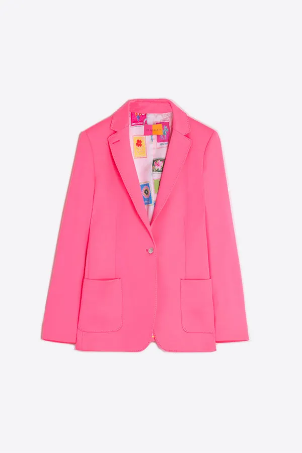 Vilagallo HARLOW FLUOR PINK KNIT JACKET