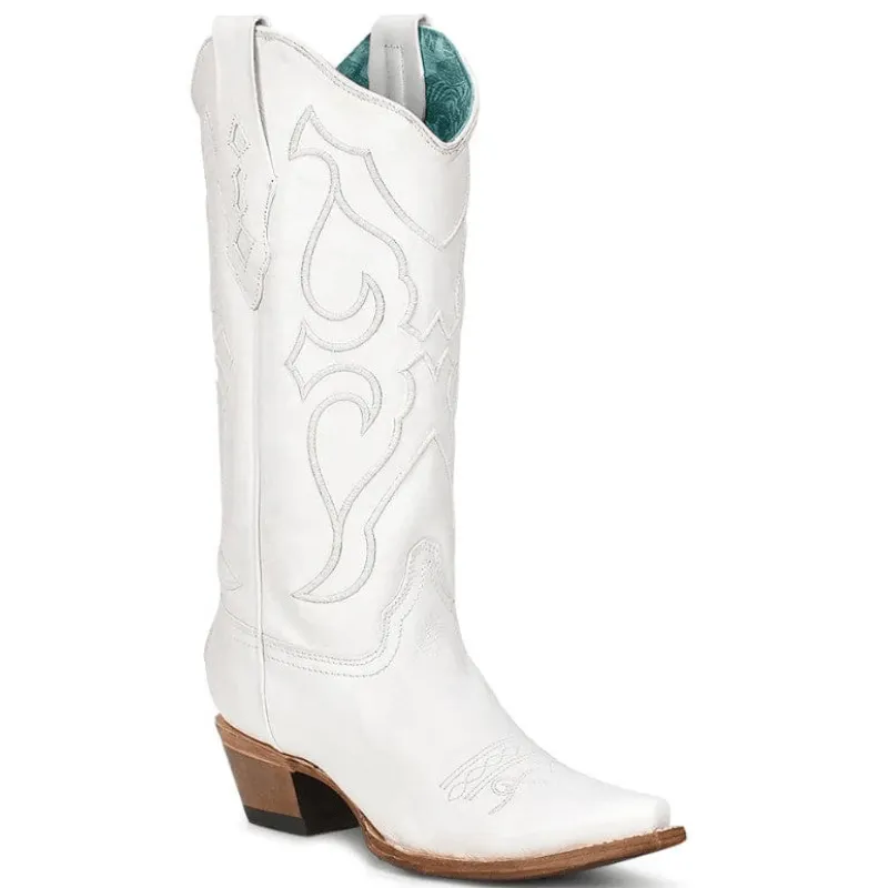 White Embroidered Snip Toe Western Boot - Women's Size 13 by Corral