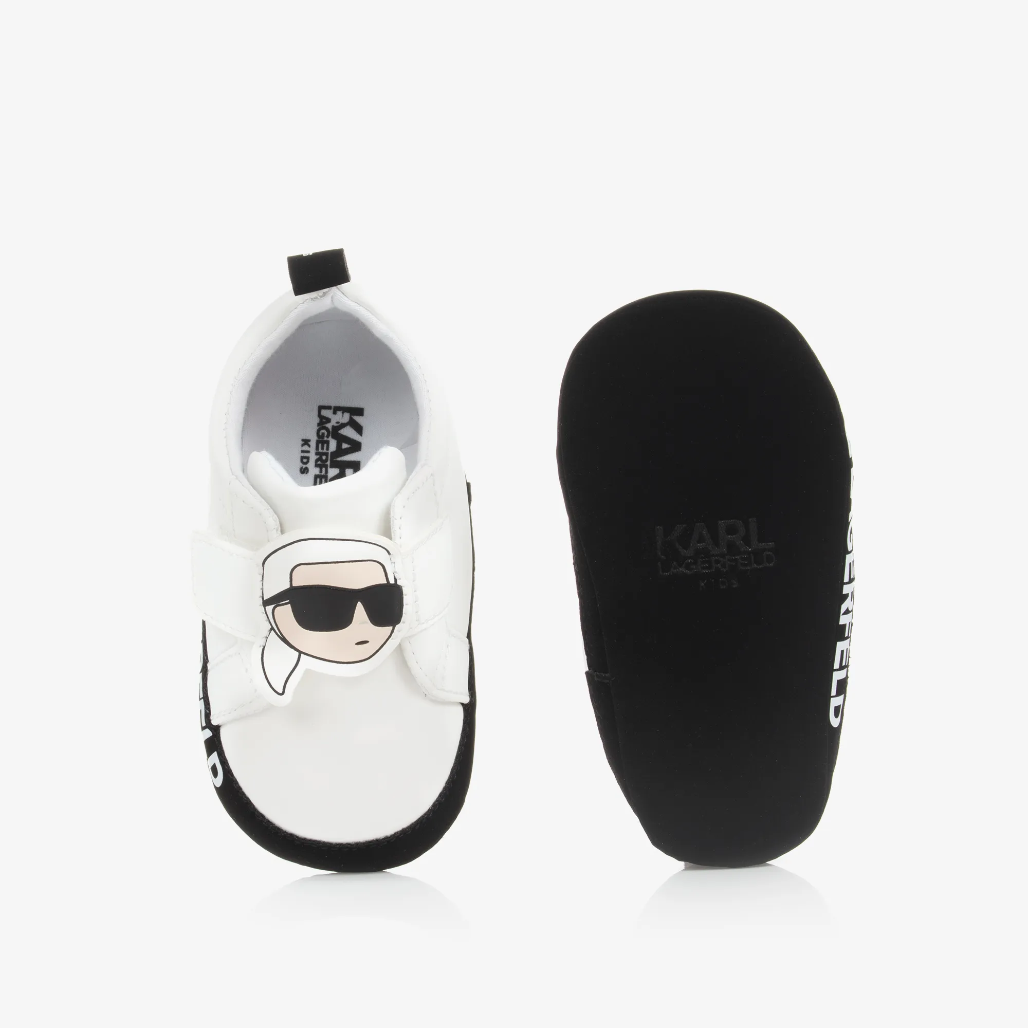 White Faux Leather Baby Trainers