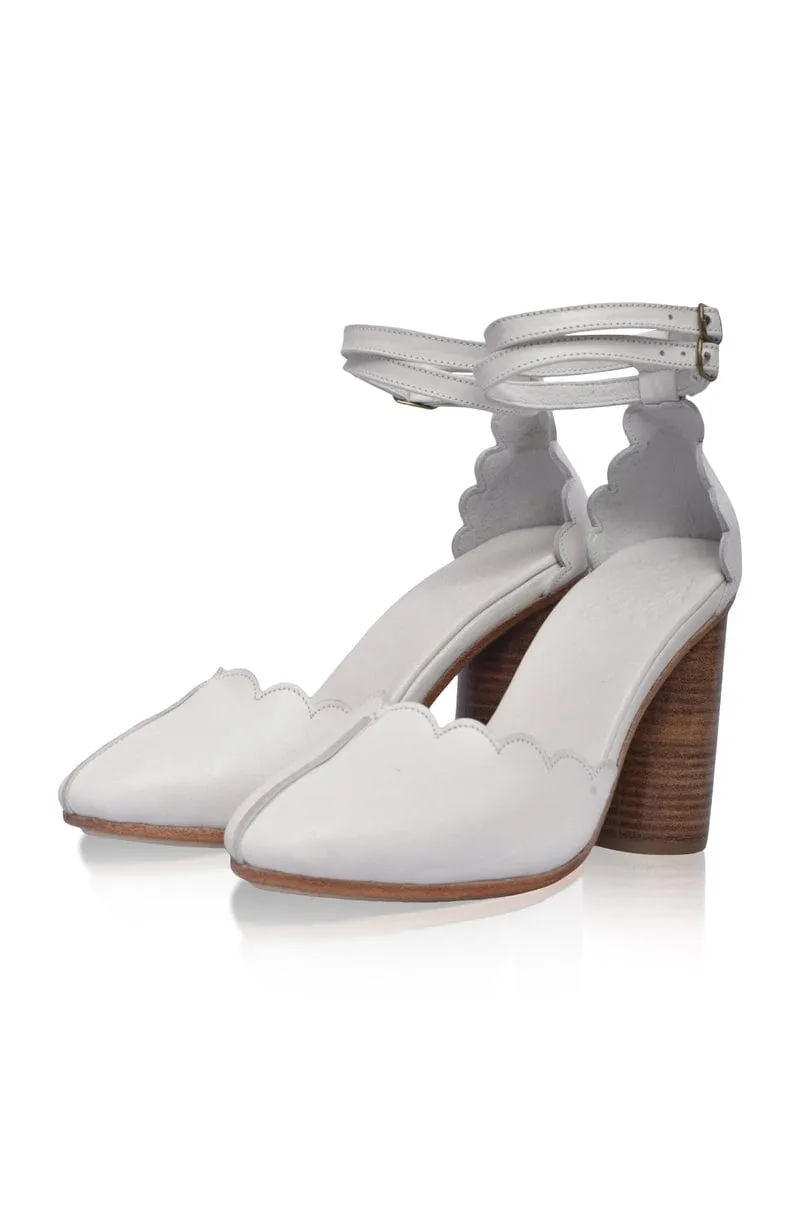 White Flamingo Leather High Heels