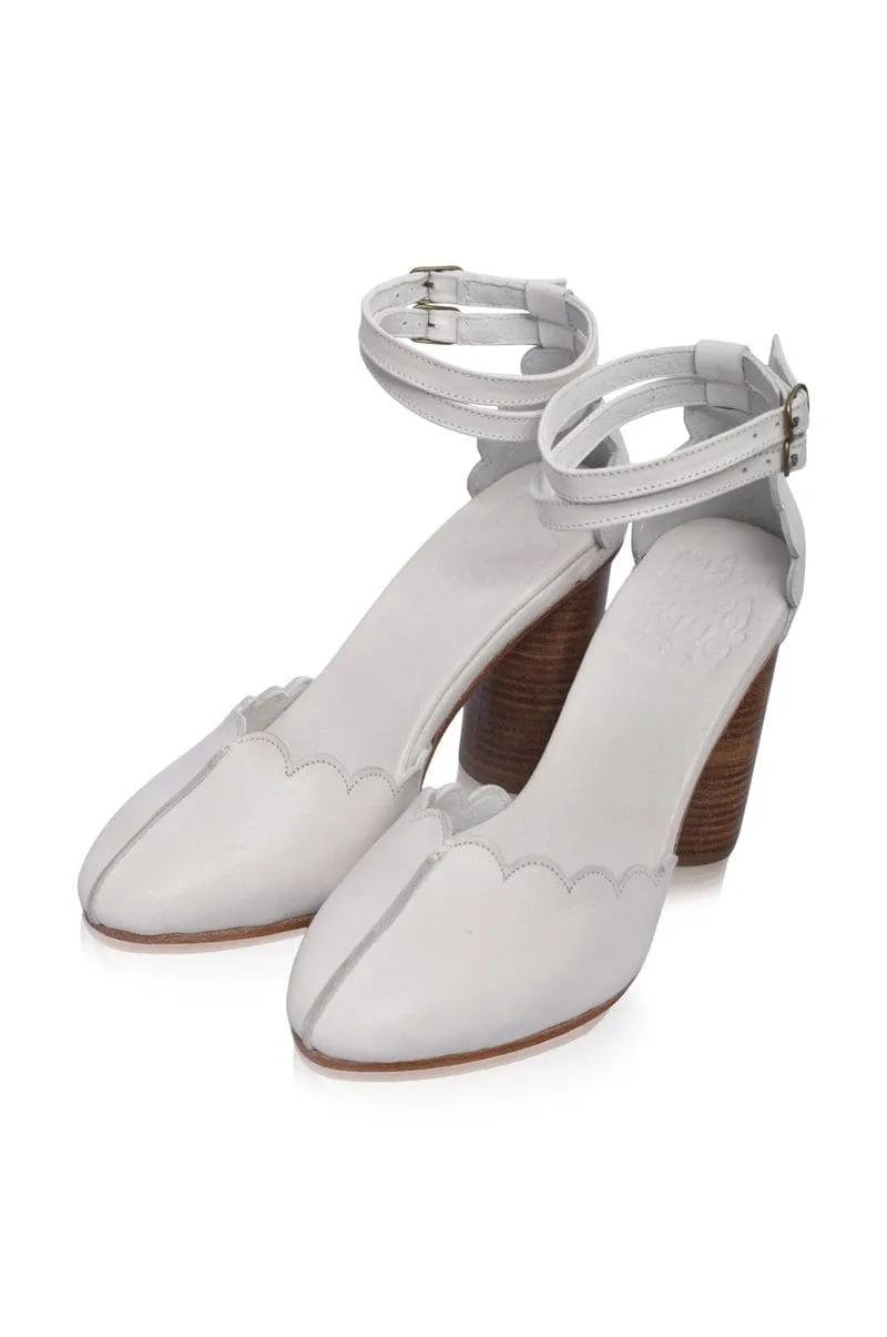 White Flamingo Leather High Heels