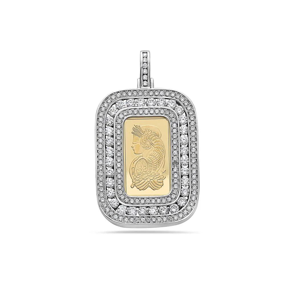 White Gold Fortuna Pendant with 3.20 CT Diamonds for Men