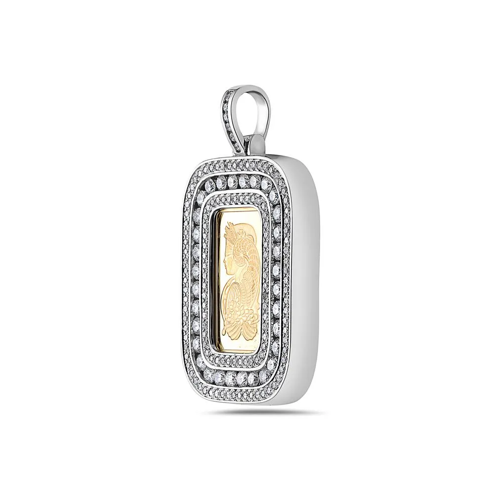 White Gold Fortuna Pendant with 3.20 CT Diamonds for Men