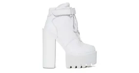 White Sneakers High Heels Platforms Boots