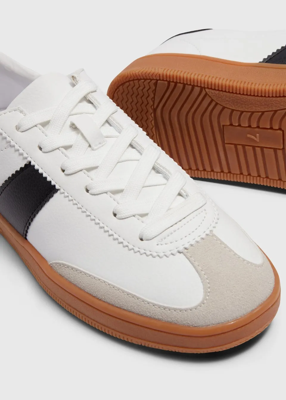 White Stripe Retro Trainers