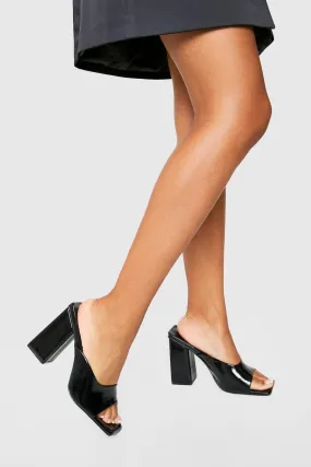 Wide Width Extreme Block Heeled Mules