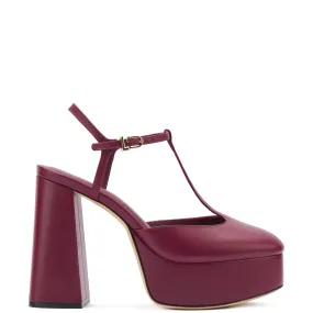 Wine Leather Pixie Pump