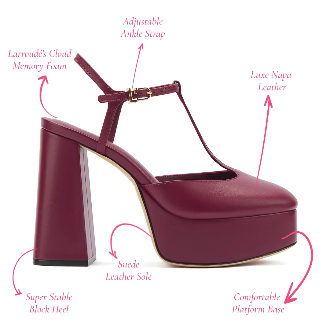 Wine Leather Pixie Pump