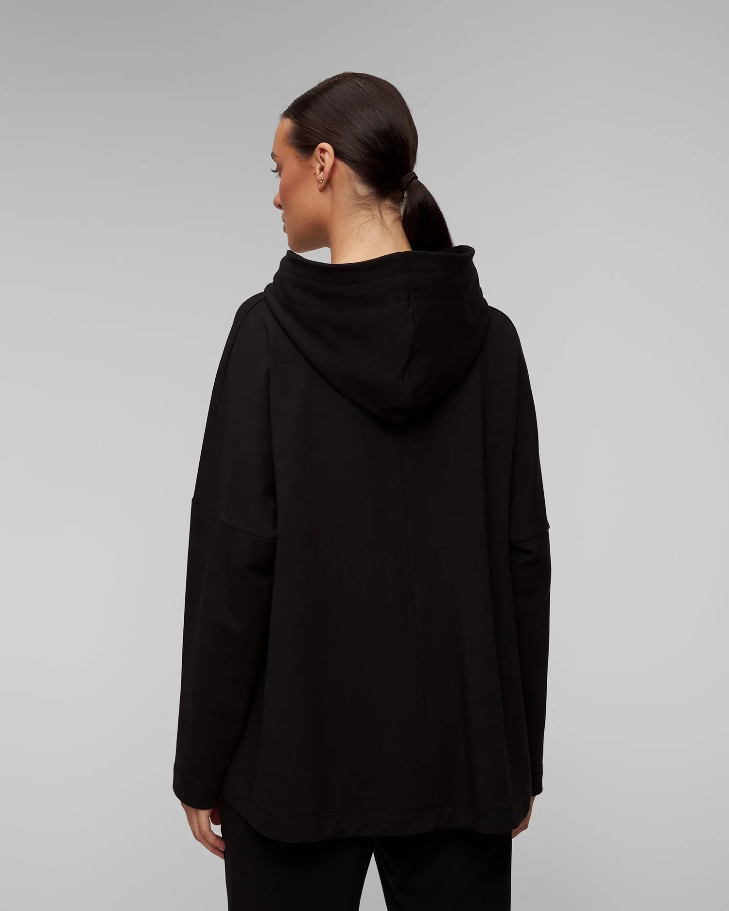 Women's black hooded sweatshirt Deha D12622-10009