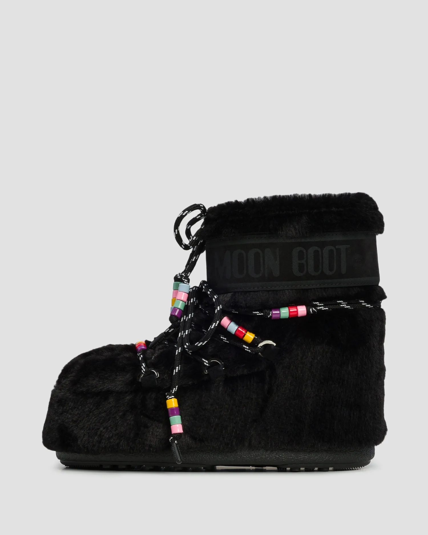 Women's furry winter boots Moon Boot Icon Low Faux Fur Beads New 80D1409470-n001