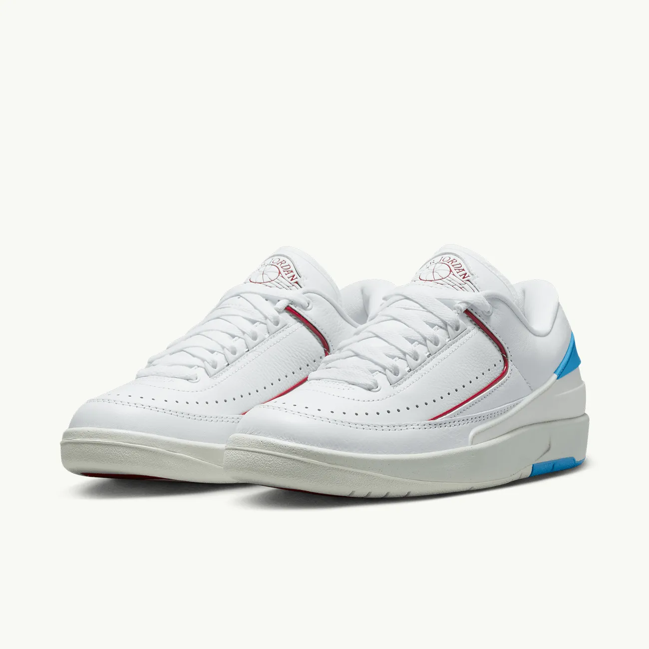 Women's Air Jordan 2 Retro Low - White/Gym Red/Dark Powder Blue/Sail