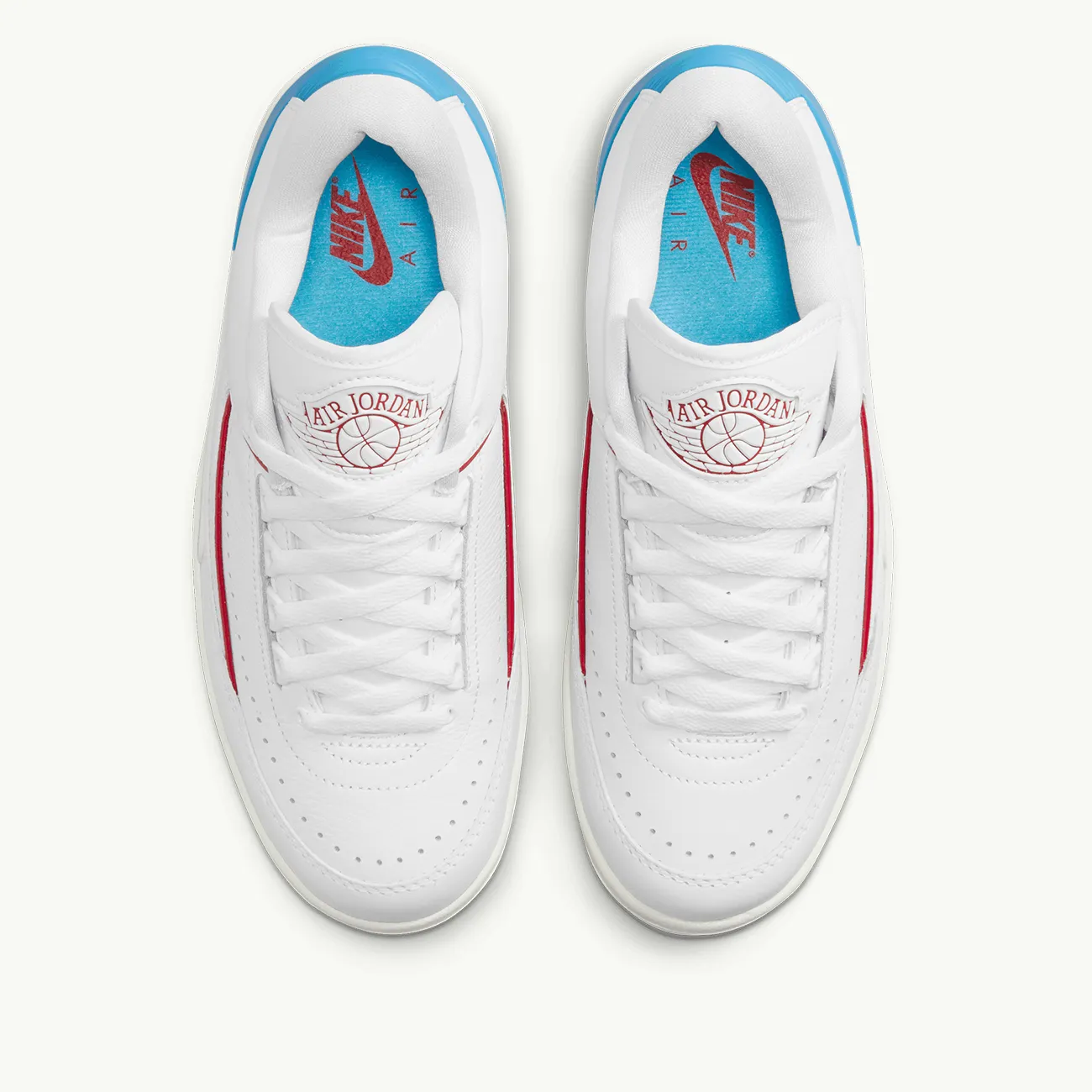 Women's Air Jordan 2 Retro Low - White/Gym Red/Dark Powder Blue/Sail