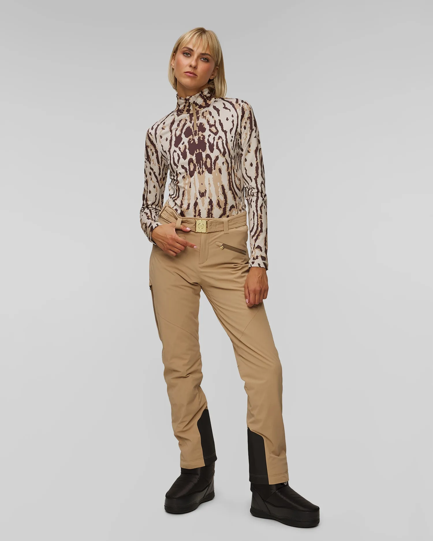 Women’s beige ski trousers BOGNER Ilka 11844815-808