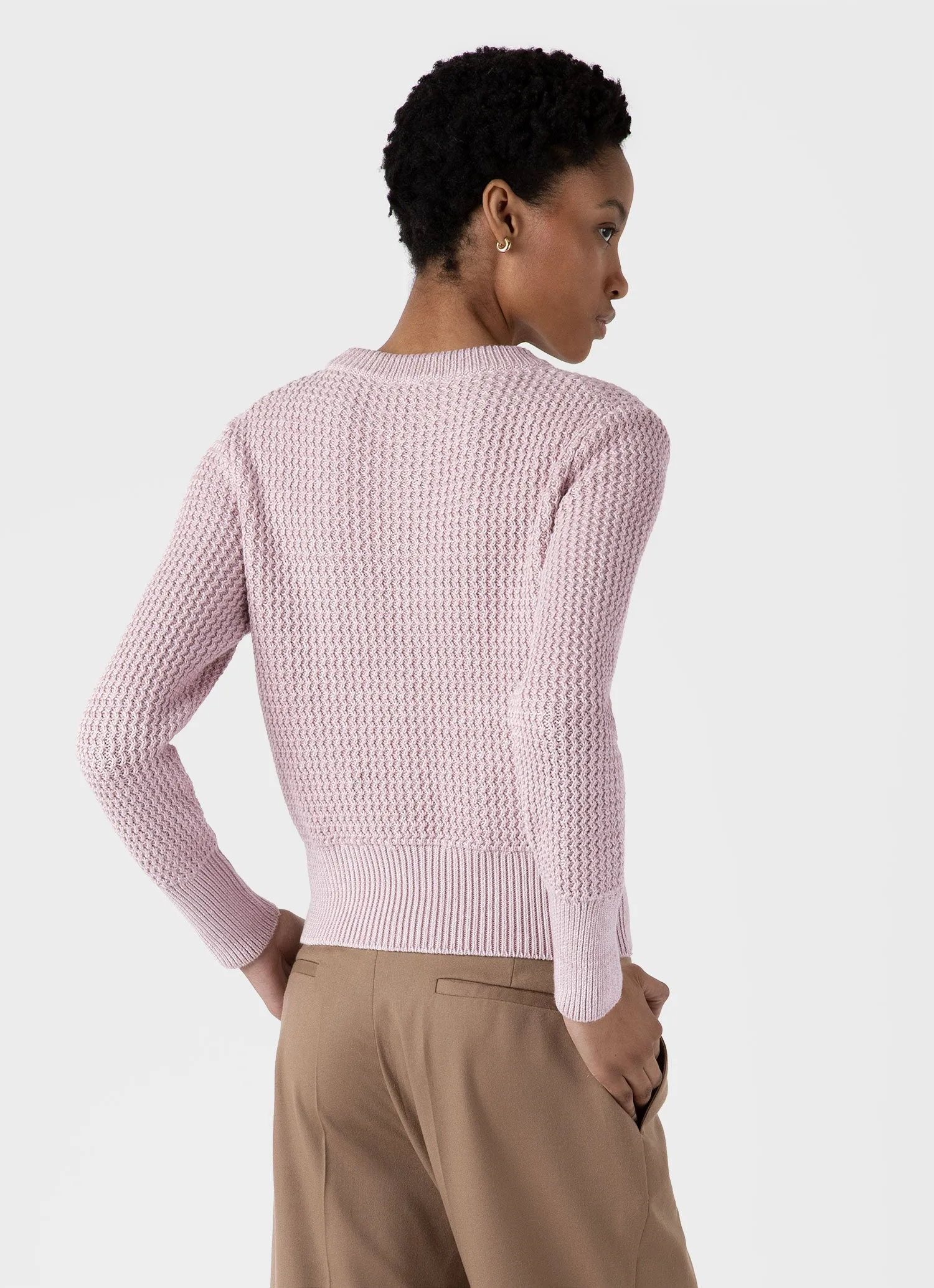 Women's Cotton Stitch Jumper in Pink