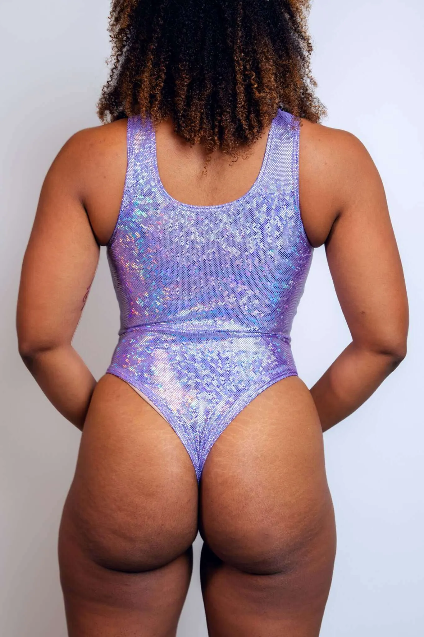 Lavender Holo Keyhole Bodysuit