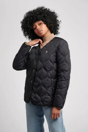 Womens Onion Quilted Jacket in Black