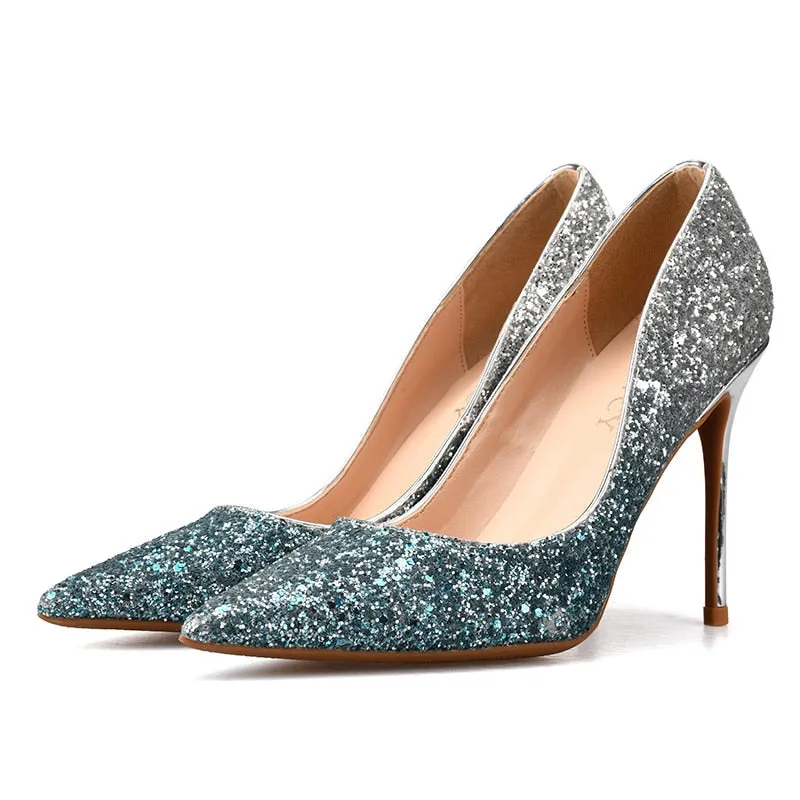 Sequin Shallow Mouth High Heel Pumps Women's Synthetic Leather Party