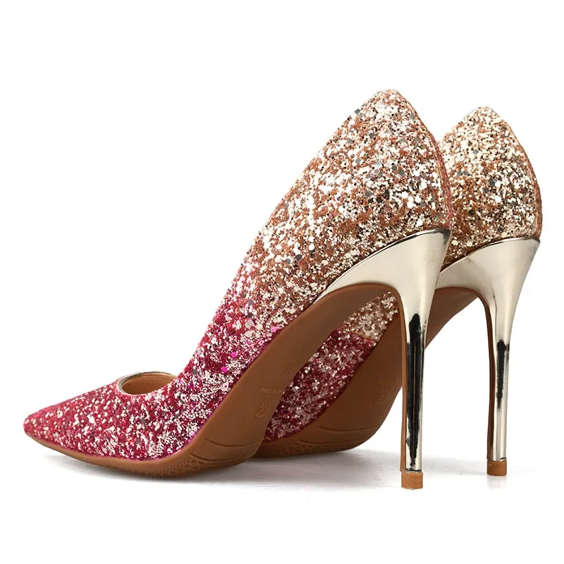 Sequin Shallow Mouth High Heel Pumps Women's Synthetic Leather Party