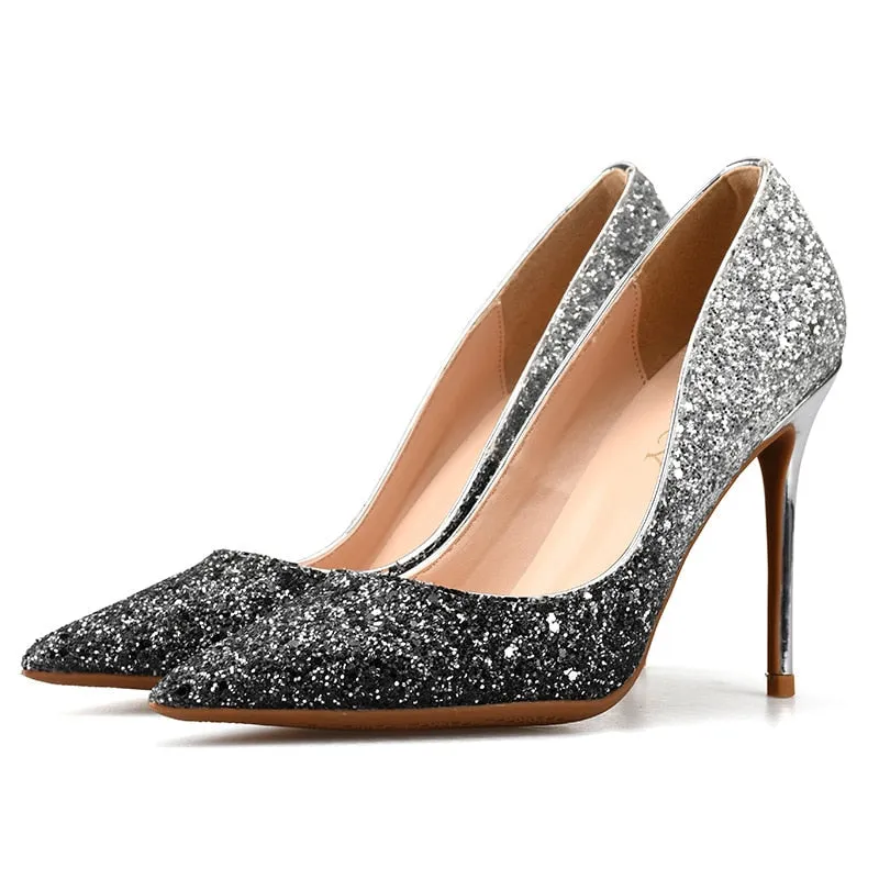 Sequin Shallow Mouth High Heel Pumps Women's Synthetic Leather Party