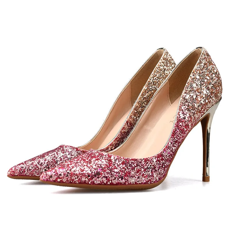 Sequin Shallow Mouth High Heel Pumps Women's Synthetic Leather Party