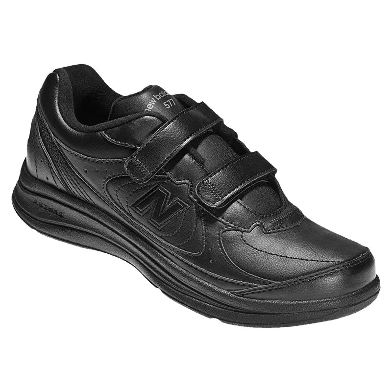  Women's Walking 577 Black Hook and Loop Shoe in Black  