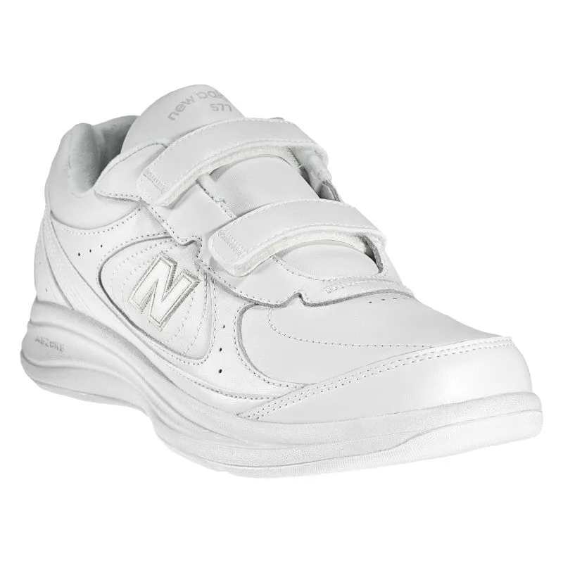  Women's Walking 577 Hook and Loop Walking Shoe in White  