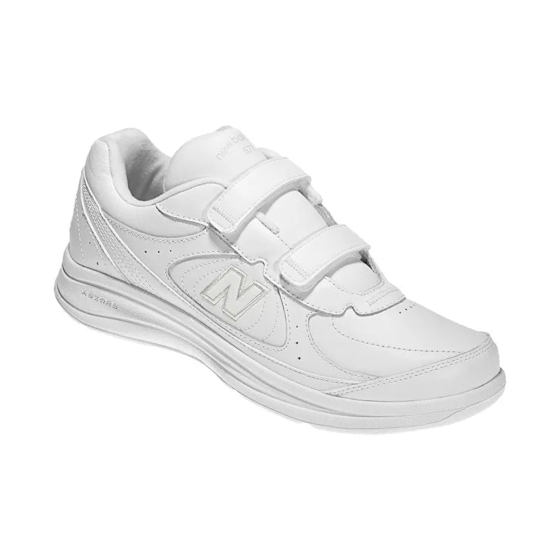  Women's Walking 577 Hook and Loop Walking Shoe in White  