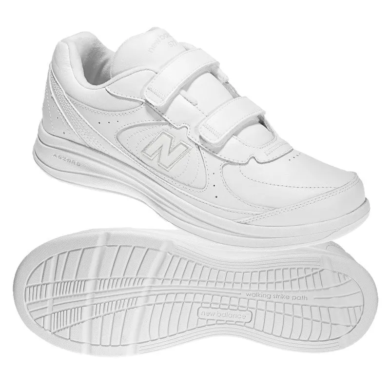  Women's Walking 577 Hook and Loop Walking Shoe in White  