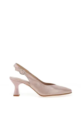 Zany Shimmer Pointed Toe Heels, Rose Gold