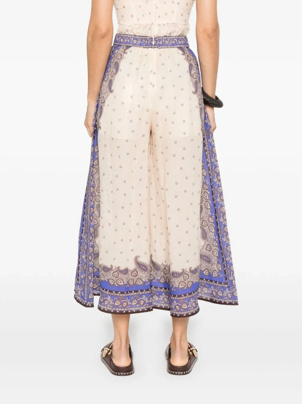 Zimmermann Maxine Wide Leg Printed Trousers