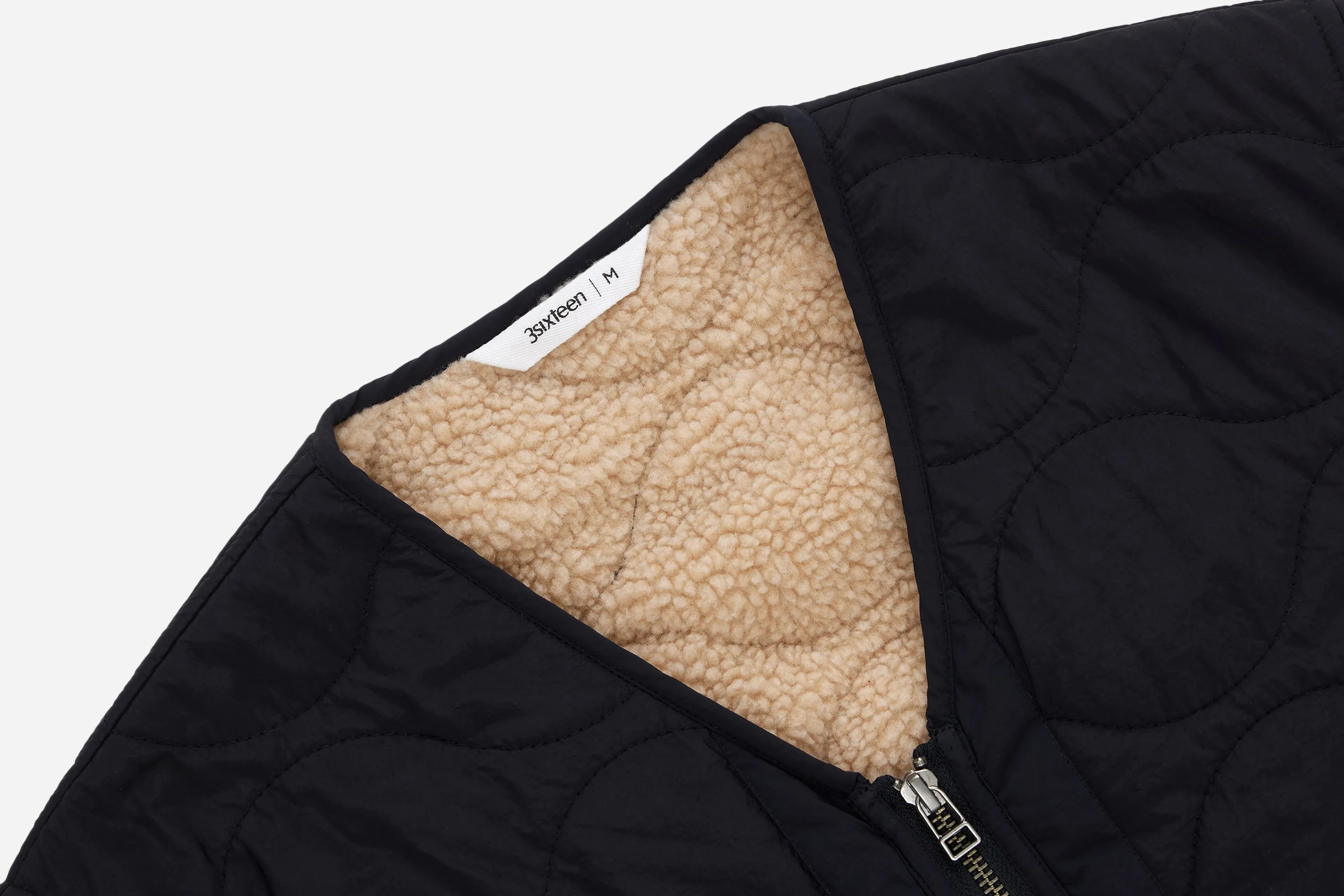 Zip Liner Jacket ~ Black Nylon/Sherpa